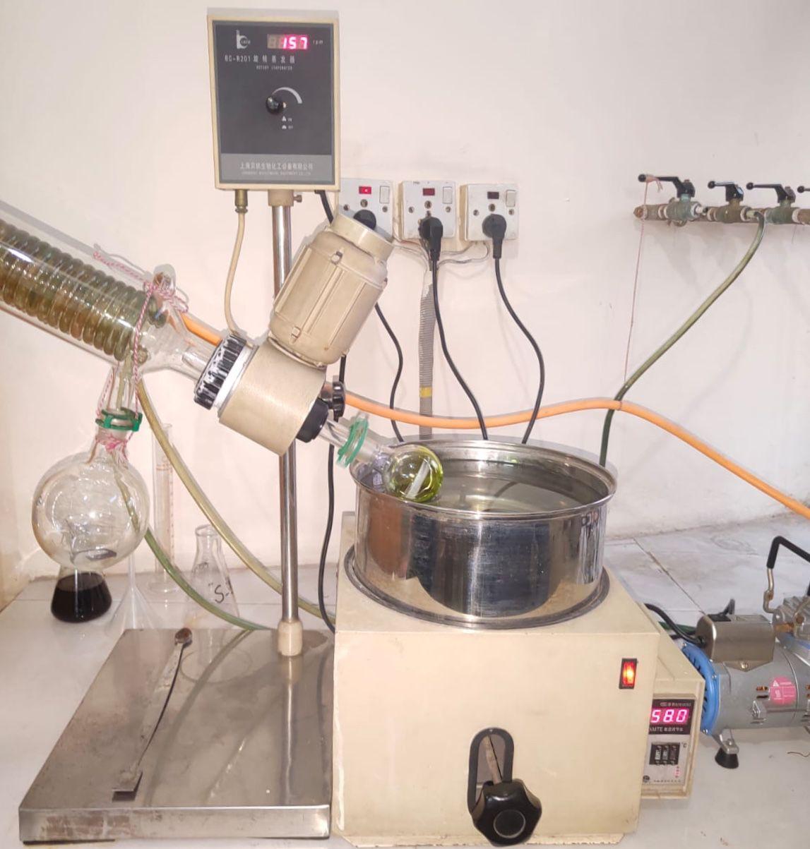 Rotary evaporator used in the lab to prepare plant extracts